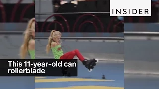 This 11-year-old does things amazing things on rollerblades