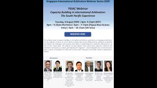 YSIAC Webinar: Capacity Building in International Arbitration: The South Pacific Experience