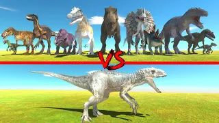 Indominus rex in Battle with All Dinosaurs - Animal Revolt Battle Simulator