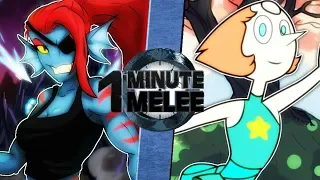 Undyne vs Pearl (Undertale vs Steven Universe) One Minute Melee S6 EP10