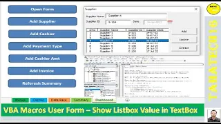 Part 02 - VBA Macros User Form – Show Listbox Value in TextBox