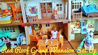 Sylvanian Families Red Roof Grand Mansion Set Up (Country Home, Cosy Cottage & Sweet Raspberry Home)