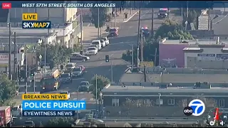 Police chase alleged kidnapping suspect near South L.A.