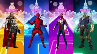 Thor 🆚 Deadpool 🆚 Spiderman 🆚 Thanos‼️TILES HOP EDM RUSH 💥 Who Will Win⁉️