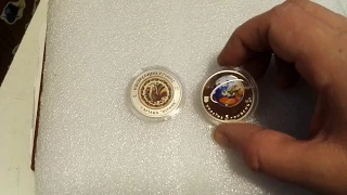 Монета Украина Косовская роспись, Первый спутник , Полтавская и Хмельницкая область 5 гривен 2017