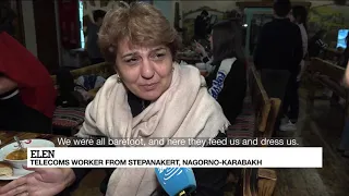 Tens of thousands flee Nagorno-Karabakh as fighting continues