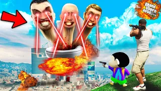 FRANKLIN & SHINCHAN DESTROYED SKIBIDI TOILET MONSTER BOSS IN GTA 5 | SKIBIDI TOILET | KILLADI GAMING