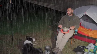 CAMPING in RAIN with TENT and DOG - MSR hubba hubba NX 2