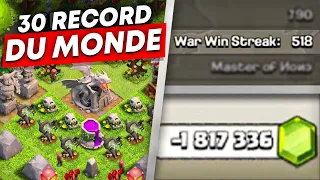 30 RECORD DU MONDE sur Clash of Clans 🔥🌏