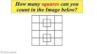 How Many Squares Can You Count in the image Given ? || Picture Puzzle || #SimplyLogical