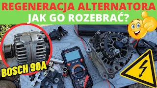 Regeneracja alternatora Bosch 90A VAG - budowa i jak go rozebrać? Jak działa regulator napięcia?