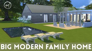 BIG MODERN FAMILY HOME || Sims 4 || CC SPEED BUILD + CC List