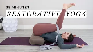 Restorative Yoga + Meditation With Props 35-Minute Relaxing Yoga Class