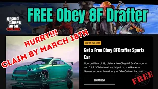 FREE CAR In GTA 5 Online - Claim The OBEY 8F DRAFTER Before March 18th