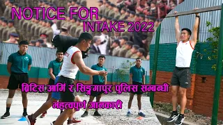 Intake 2022- New Changes Notice (British Army & Singapore Police Force) Bhim Bahadur Tamang