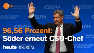 heute journal 23.09.23 Söder erneut Parteivorsitz, Debatte Grenzkontrollen, Bildungsdemos (english)