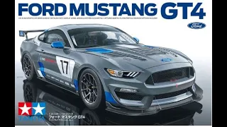 Tamiya 1/24 Ford Mustang GT4 preview [and completed plastic model kit.]