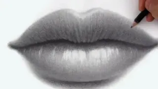 how to draw lips and shade it | beautiful shading lips art #art #lips #drawing #video