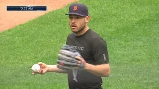 DET@MIN: Kinsler takes grounders as he eyes return