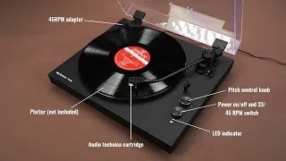 Retekess TR639 Vintage Turntable,Record Player,2-speed Turntable,Auto-stop Function,Easy to Operate