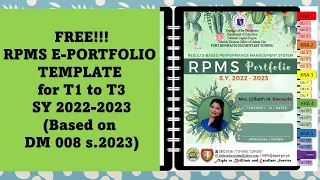 RPMS E-PORTFOLIO TEMPLATE FOR PROFICIENT TEACHERS SY 2022 2023