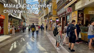 Malaga City Center Spain Sunny Day walking tour April 2024 Update Costa del Sol | Andalucía [4K]
