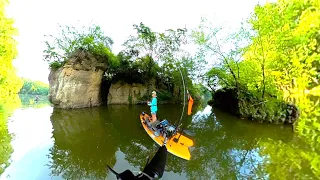 Kayaked up Paint Creek to the Limestone Cliffs in SW Ohio - Was So Cool to Float Between the Rocks!