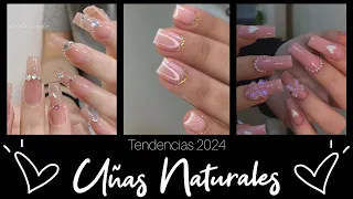 UÑAS  NATURALES 2024/DISEÑOS DE UÑAS COLOR NATURAL #tendency #desingnails #diseñosdeuñas #tendencia