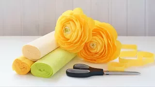 Crepe Paper Ranunculus tutorial - DIY paper flower ideas