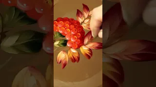 Осенняя Рябина. Мазковая Живопись маслом | Autumn Rowan. Oil Painting #shorts