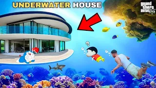 Franklin Buy’s Underwater Luxury House to Surprise Shin chan  Doraemon in Gta 5 in Telugu#viral#gta5