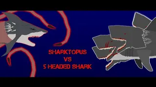 Sharktopus vs 5 headed shark (sticknodes animation)