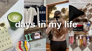 VLOG!🍵 busy & productive days in my life, what's in my bag, new coffee shops, & healthy habits!