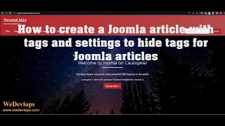 How to create a Joomla article with tags and settings to hide tags for Joomla articles