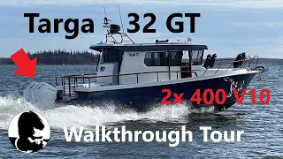 Targa 32 GT with Twin 400 HP V10 Mercury Outboards