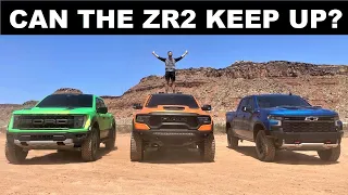 2022 Chevy Silverado ZR2 Vs Ram TRX Vs Ford Raptor Baja Review: Which Truck Is Best At High Speed?