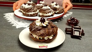 ZEPPOLE of San Giuseppe WITH COCOA. BAKED. WITHOUT BUTTER. Baked San Giuseppe cream puffs