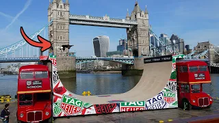 Floating Halfpipe on London's River Thames w/ Sky Brown