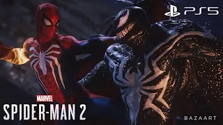 Venom Boss Fight With PS4 Spider-Man Suit - Marvel's Spider-Man 2 PS5 (60FPS)