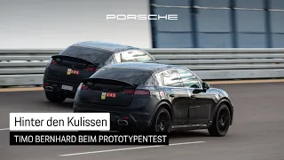 Der erste Macan mit E-Performance. Timo Bernhard testet den Prototyp.