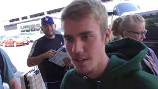 Justin Bieber departing at LAX Airport in Los Angeles