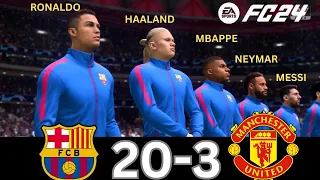 WHAT HAPPEN IF MESSI, RONALDO, MBAPPE, NEYMAR, PLAY TOGETHER ON BARCELONA VS MANCHESTER UNITED
