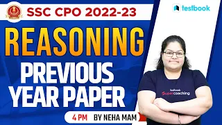 SSC CPO Reasoning Previous Year Question Paper | SSC CPO Reasoning Classes 2022 | Day 01 | Neha Mam