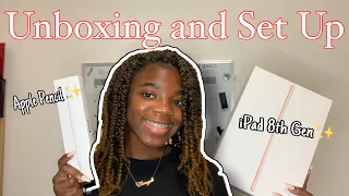 iPad 8th Generation and Apple Pencil Unboxing 2021 + Set Up || Weirdly Entertaining || ASMR😌