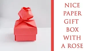 Paper GIFT BOX with a ROSE | Modular Origami | Tutorial DIY