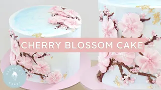 Cherry Blossom Cake with Hand Piped Buttercream Flowers! | Georgia's Cakes