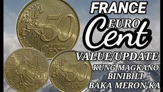 50: EURO CENTS 2001 FRANCE COIN/ VALUE/ UPDATE/ PRICE/ MV coin,s TV