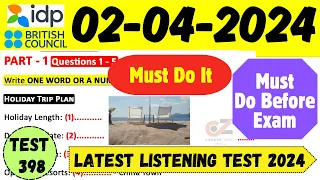 IELTS Listening Practice Test 2024 with Answers | 02.04.2024 | Test No - 398