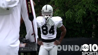 FIRST LOOK: Oakland Raiders WR Antonio Brown practicing in Napa