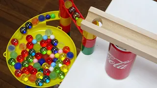 Marble Run Race ASMR ☆ Wooden Marble Run Course & Coca-Cola Building